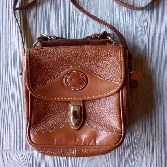 Dooney & Bourke Handbags - Dooney Bourke Vintage Made in USA All Weather Leather Crossbody Camel Brown Bag